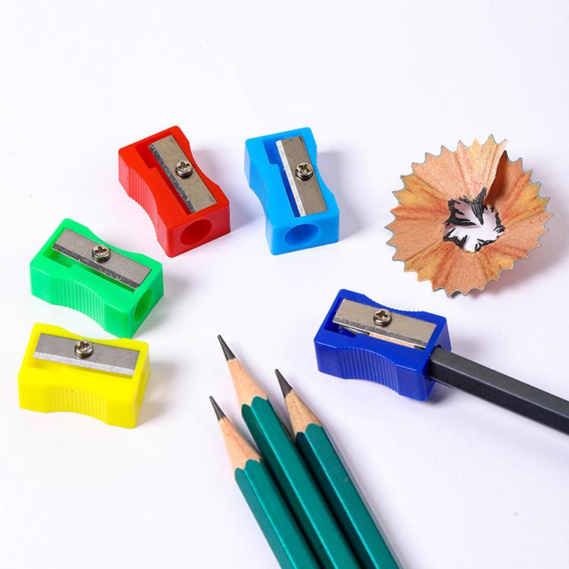 Rastgele Karışık Renkli Kalemtraş 5 Adet/Paket Çeşitli Plastik Tek Delikli Manuel Kalemtraşlar Okul Kırtasiye Malzemeleri ZYF