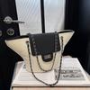 Tote Bag Large Capacity Contrasting Color Underarm Bag New Fashion Vegetable Basket Bag Chain Shoulder Bag Tide