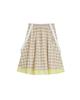 The Museum Visitor W Bondage Check Flare Skirt (Beige)