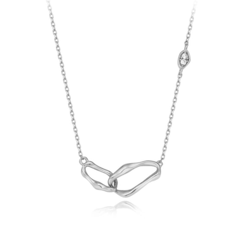 

Tirr Lirr Wavelet Point White Silver Necklace TNESVW08040M single type