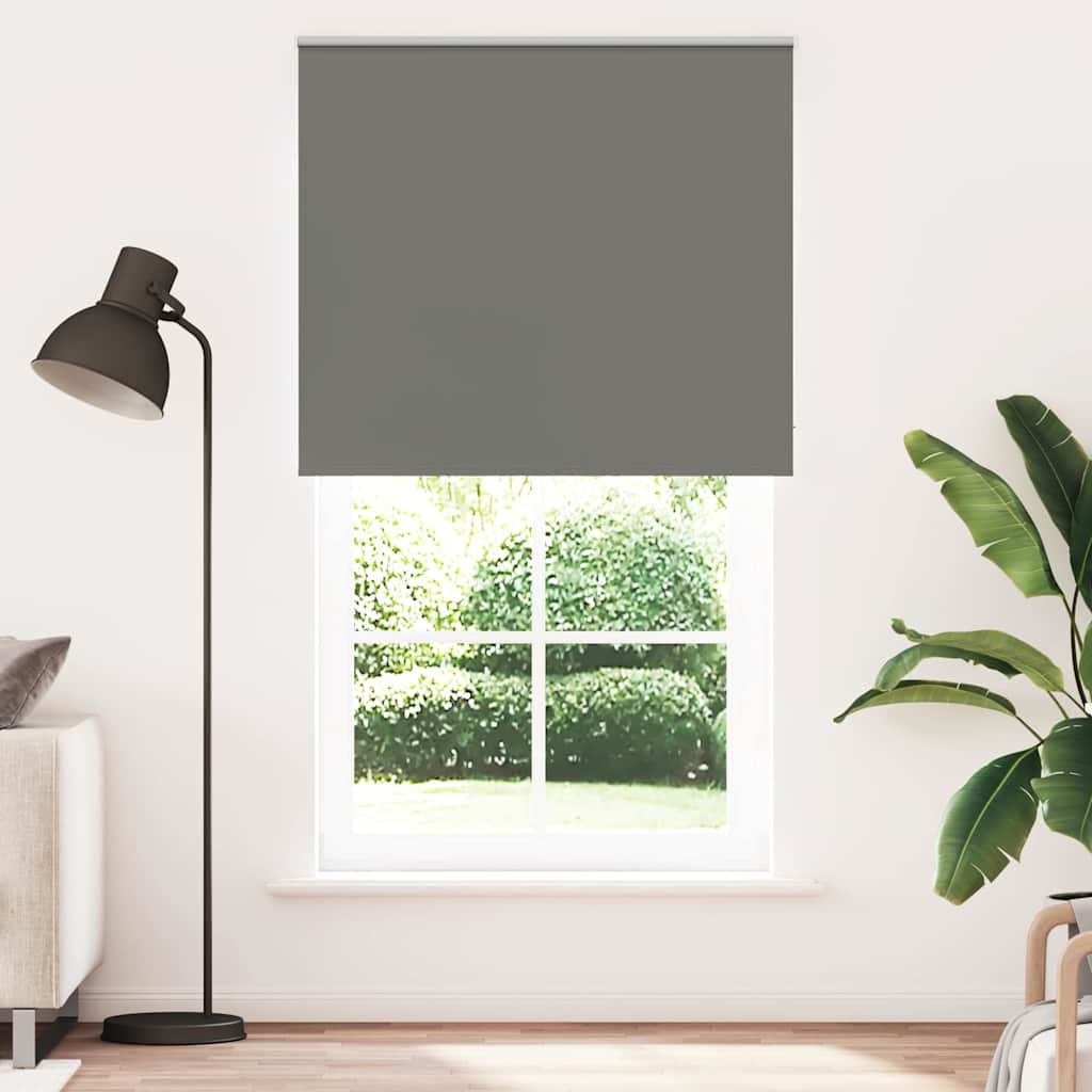 Blackout Roller Blind Grey 125x230 cm Fabric Width 121.6 cm Polyester