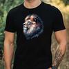 T-Shirt Herren Löwenkopf Motiv Baumwolle Größe XS Bis 5XL