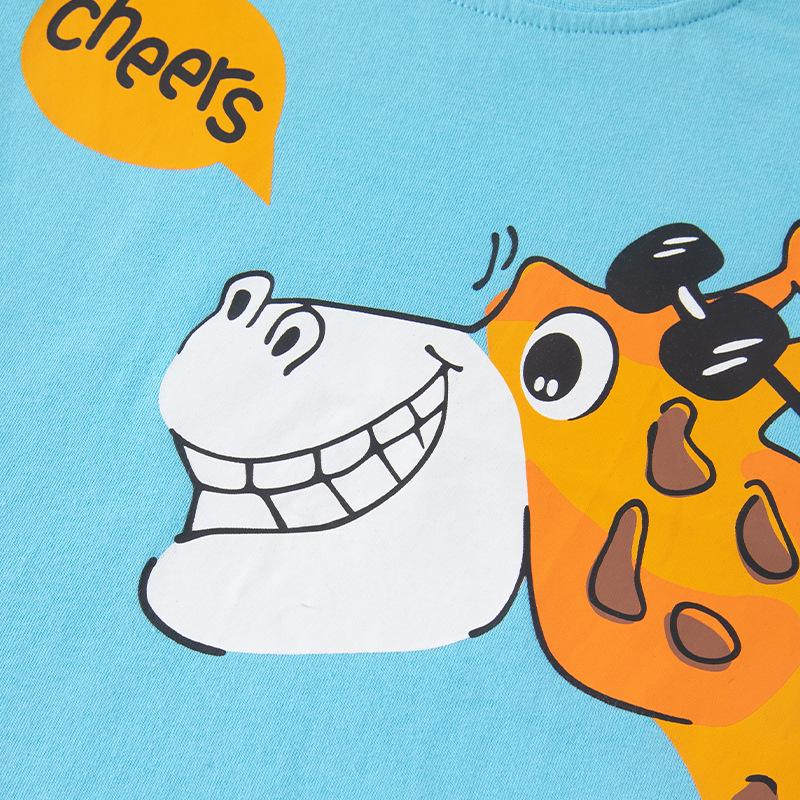 Kids Cartoon Animal Short Sleeve T-shirt - Summer New Baby Clothes