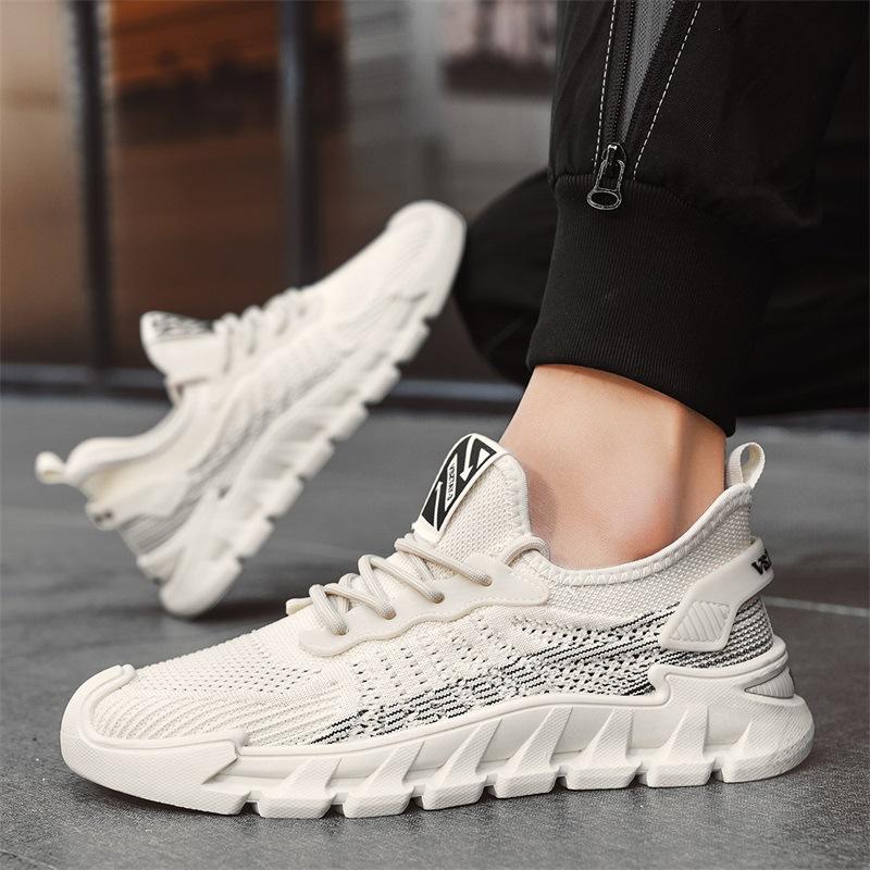 Flying woven men's shoes summer comfortable sports shoes non-slip soft-soled men's versatile summer breathable thin casual mesh shoes