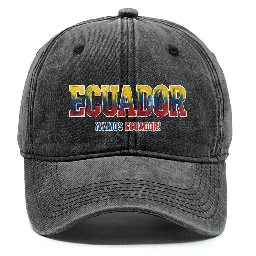"ECUADOR" "VAMOS ECUADOR" Flag Printed Sun Hat , Adjustable Sun Hat Fashion Vintage Simple Hip Hop Sun Hat