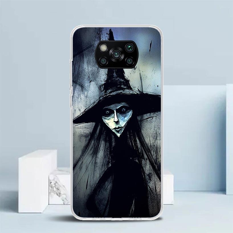 Halloween Moon Witch Horror Soft Cover for Xiaomi Poco F7 Ultra X7 X6 X5 Pro M7 Phone Case Redmi 15 15C 13 13C 12 12C 10 10C Pri