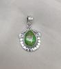 Green Copper Turquoise Pendant Necklace: 925 Sterling Silver Boho Jewelry