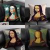 Mona Lisa Art Cushion Cover Pillowcase Ultra Soft Skin Friendly Fabric Cloud Like Comfort Concealed Zipper