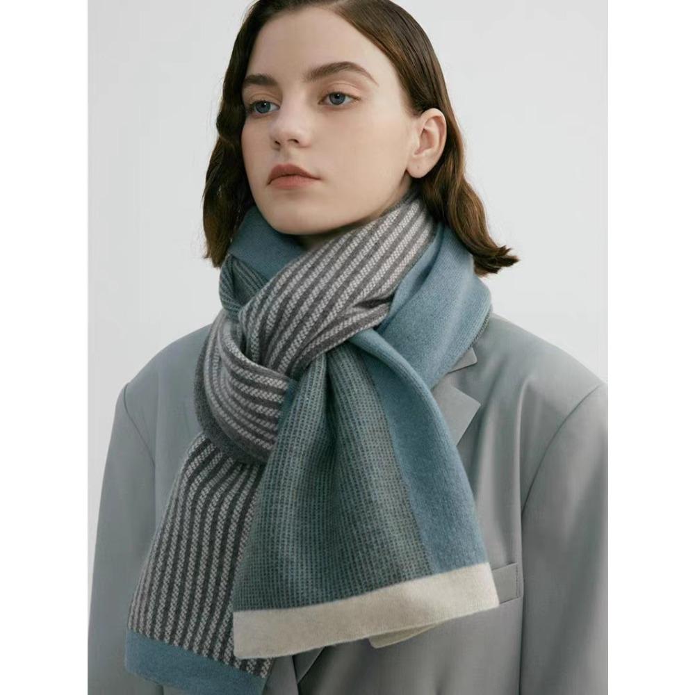 

Шарф премиум-класса, нишевый ретро-темперамент в японском и корейском стиле, универсальный теплый зимний вязаный шарф для пар