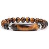 Stainless Steel Tiger Eye Bracelet for Men Handmade Italian Waterproof Durable Casual Style Birthday Anniversary Gift