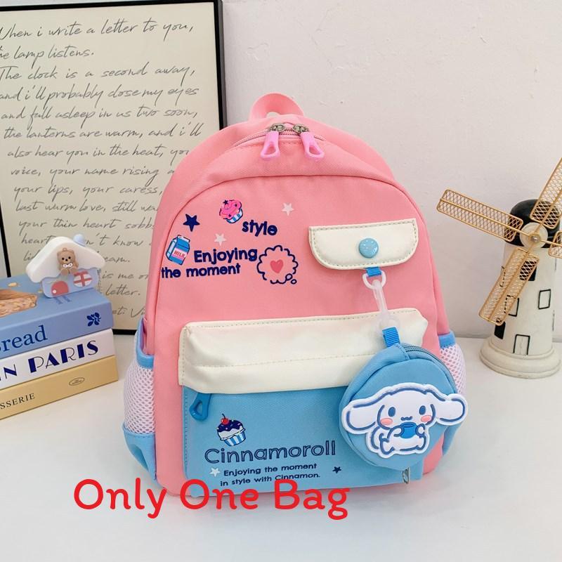 

Cinnamon Letters Print Cartoon Kids Backpack With Breathable Nylon For Kindergarten Children