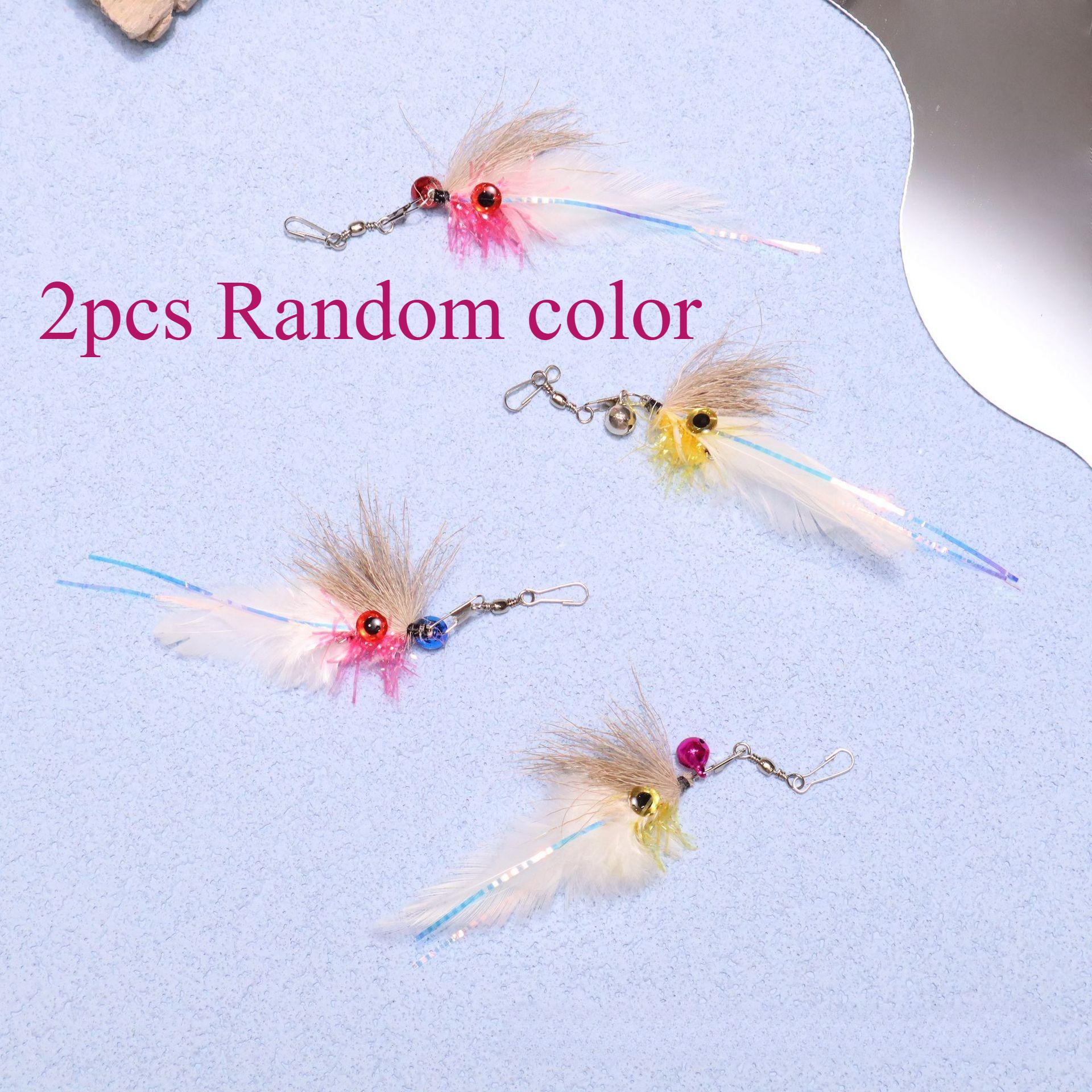 

2/3/4pcs Beautiful Eyes Feather Cat Toy Accessories Replace Head Pet Toy Cat Teaser Stick For Changing Heads