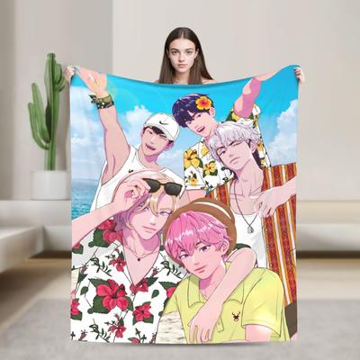 Soft Warm Blanket Travel Kpop PLAVE Caligo Pt  Throw Blanket  Flannel Bedspread For Home Decor Print Sofa Bed Cover