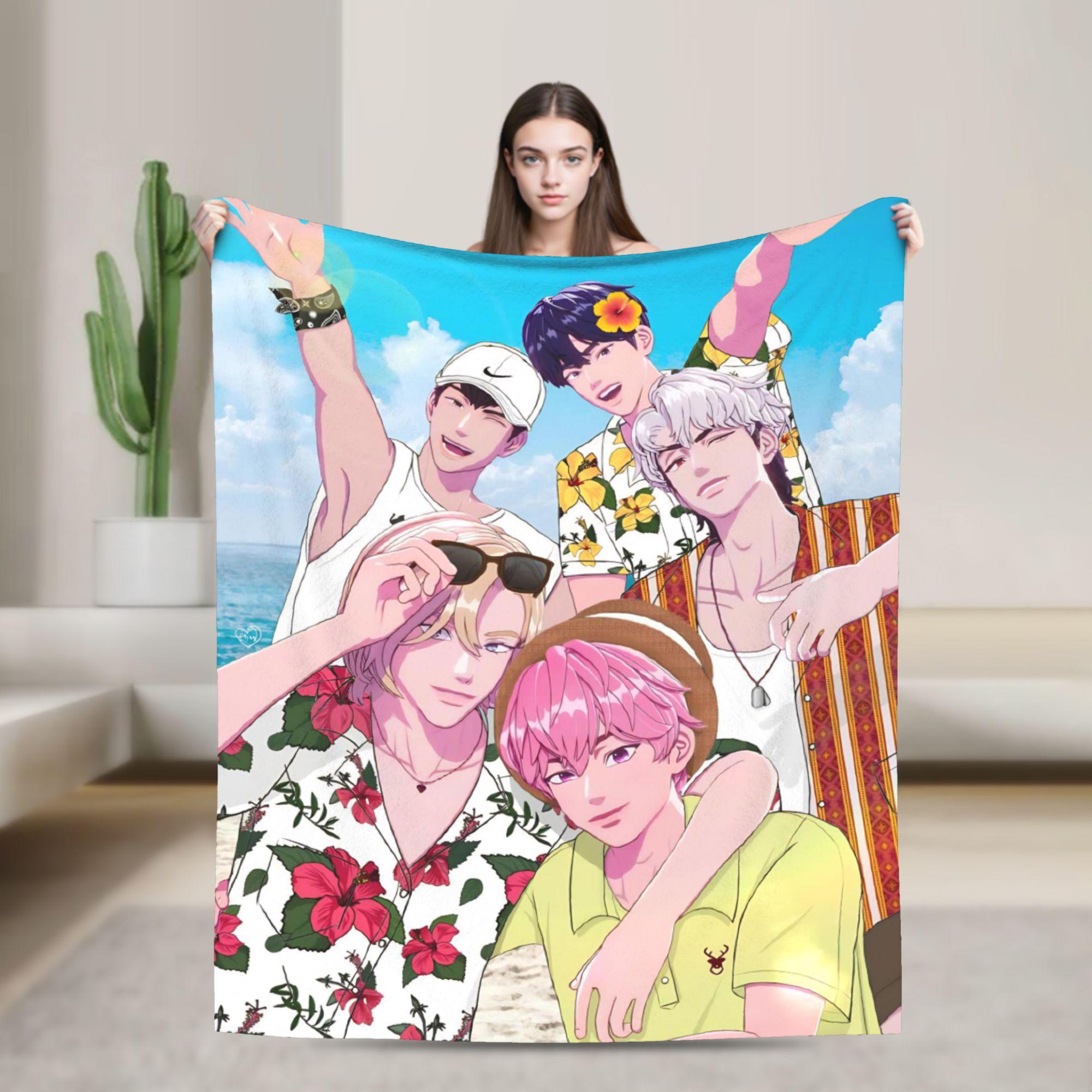 

Kpop PLAVE Caligo pt Blanket Airplane Travel Flannel Throw Blanket For Couch Chair Warm Soft Customized Quality Bedspread Gift 30x40in