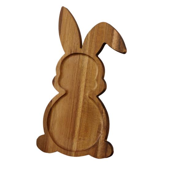 Wooden Rabbit Serving Tray Animal Charcuterie Platters Novelty Appetizer Platter for Cheese Fruit Heart-shaped Food Platter for Parties