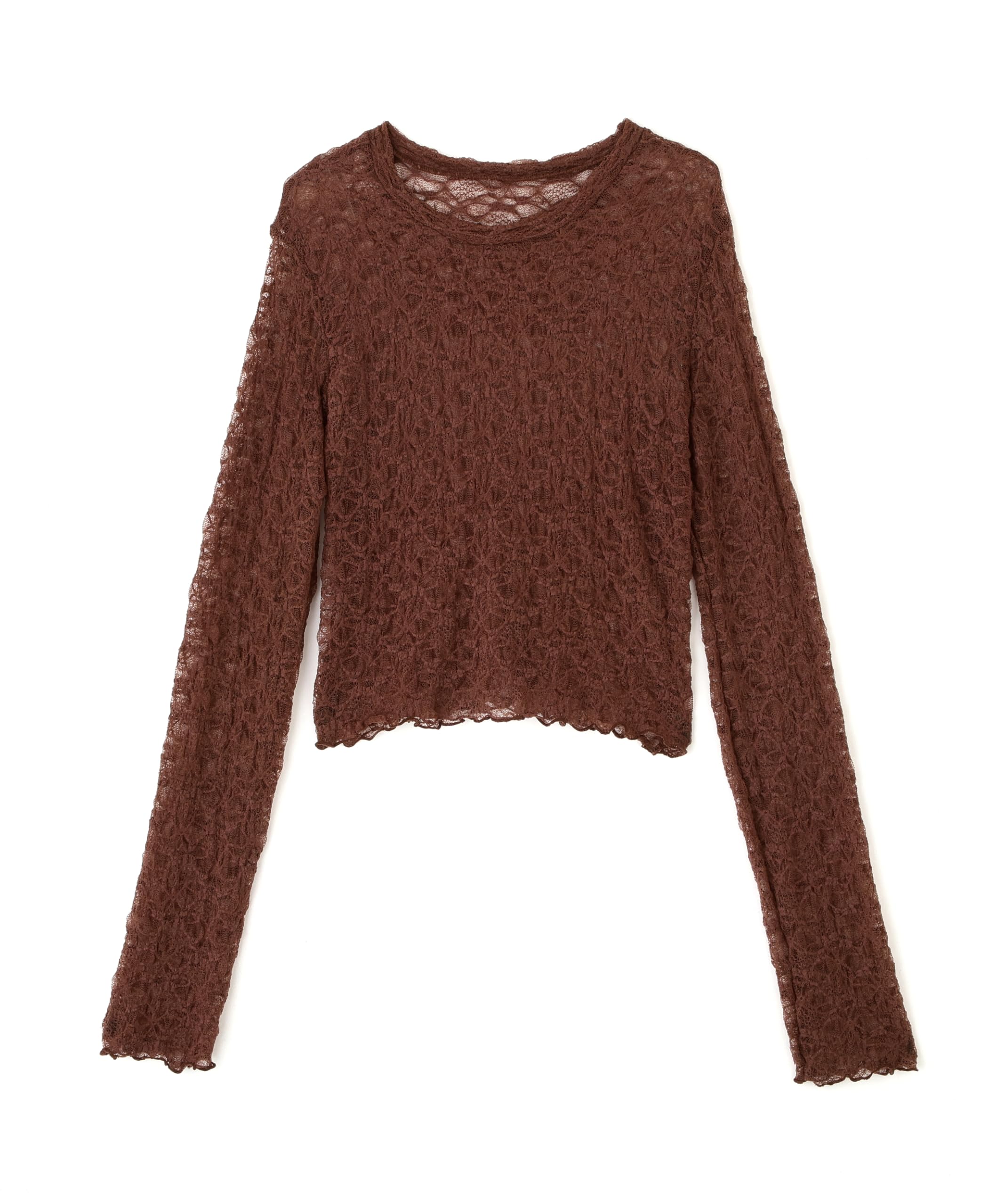 

Freeze Mart Short Lace Top (Brown/Free Size)