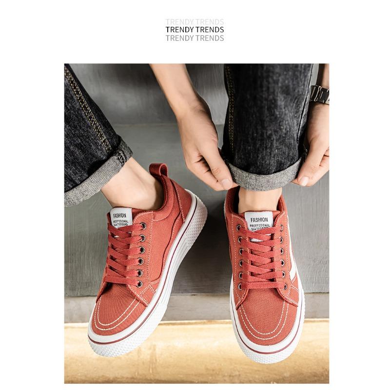 Men Breathable Anti Slip Canvas Casual Sports Low Top Sneakers