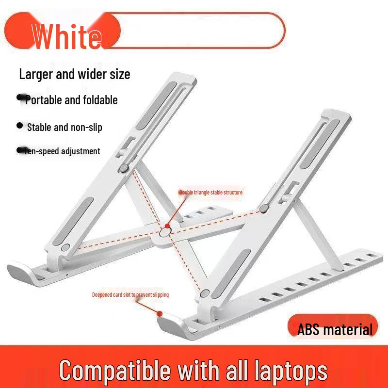 Aluminum Alloy Folding Laptop Cooling & Storage Stand, Portable & Adjustable