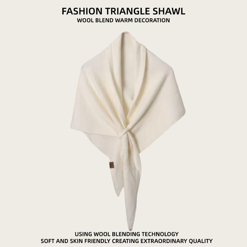 Winter Women Shawl Wraps Cardigan Cape Wool Blend Triangle Shawl Scarf Thickened With Knitted Warm Shoulder