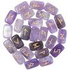 Crocon Amethyst Gemstone Runeswith Elder Futhark Alphabet Engraved 25 Pcs Rune Set Crystal Divination Healing Chakra Reiki Size : 20-25mm