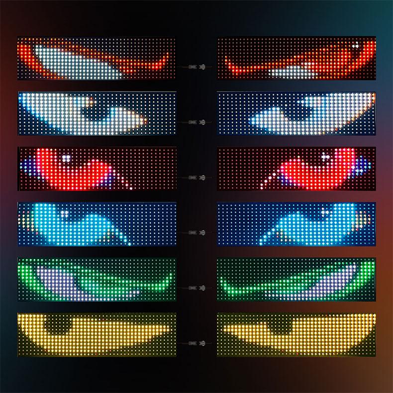 200/150/120 Cm Devil's Eye LED Truck Sign Scrolling Animation APP Remote Control LED Matrix Pixel Panel LED Display Light 12-24V