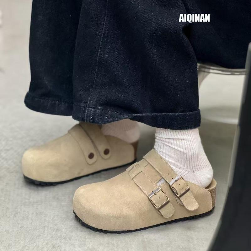 Baotou women wear new spring and summer one-pedal versatile thick-soled two and a half slippers lazy sandals