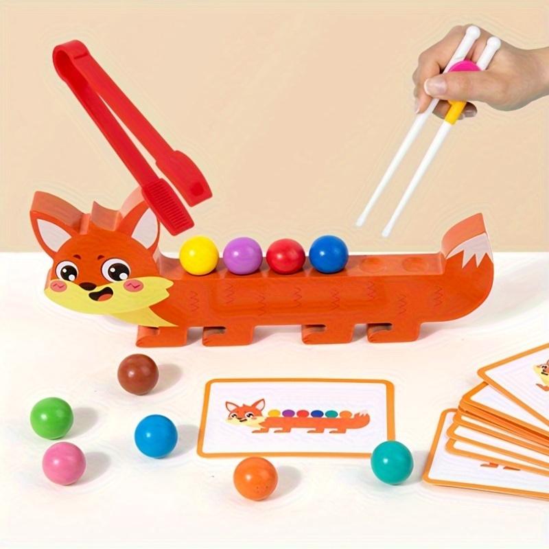 Animal Bead Stacking Game Wooden, Colorful, Hand Eye Coordination Toy for Kids,Develops Creativity Thinking Skills, Educational Toy,Playful Design