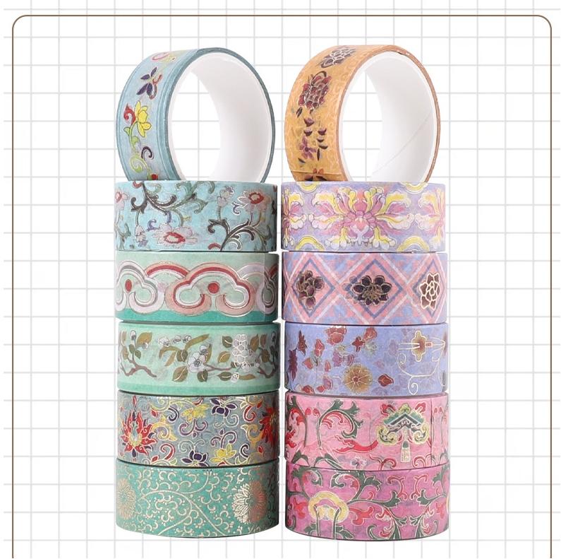 12Pcs/Set Japanese Style Washi Tapes Masking Tape Washi Stickers Scrapbooking Adhesive DIY Decorative Stationery School Supplies