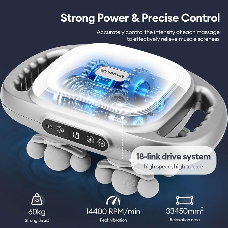 18-Head Fascia Gun High-Frequency Vibration Body Massage Gun Back and Waist Massager Neck Shoulder Massager Muscle masajeador