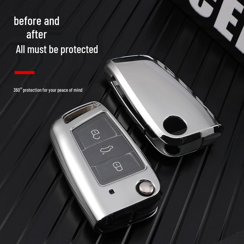 TPU Soft Rubber Key Shell Cover for 2017 Volkswagen Passat and New Magotan