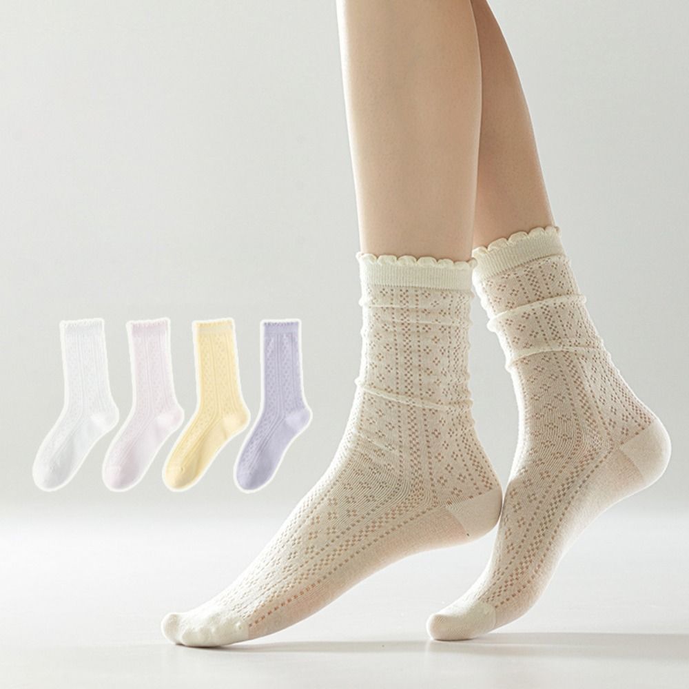 

Весенне-летние хлопковые носки, однотонные милые чулки, новые свободные носки средней длины