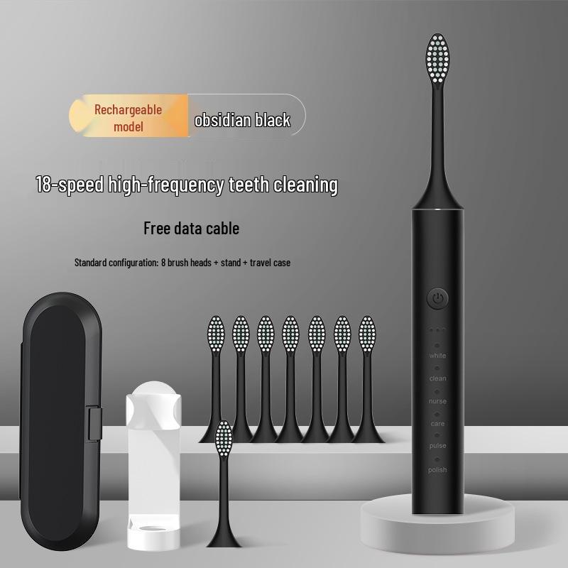 Unisex Rechargeable Ultrasonic Soft Bristle Electric Toothbrush for Home & Travel