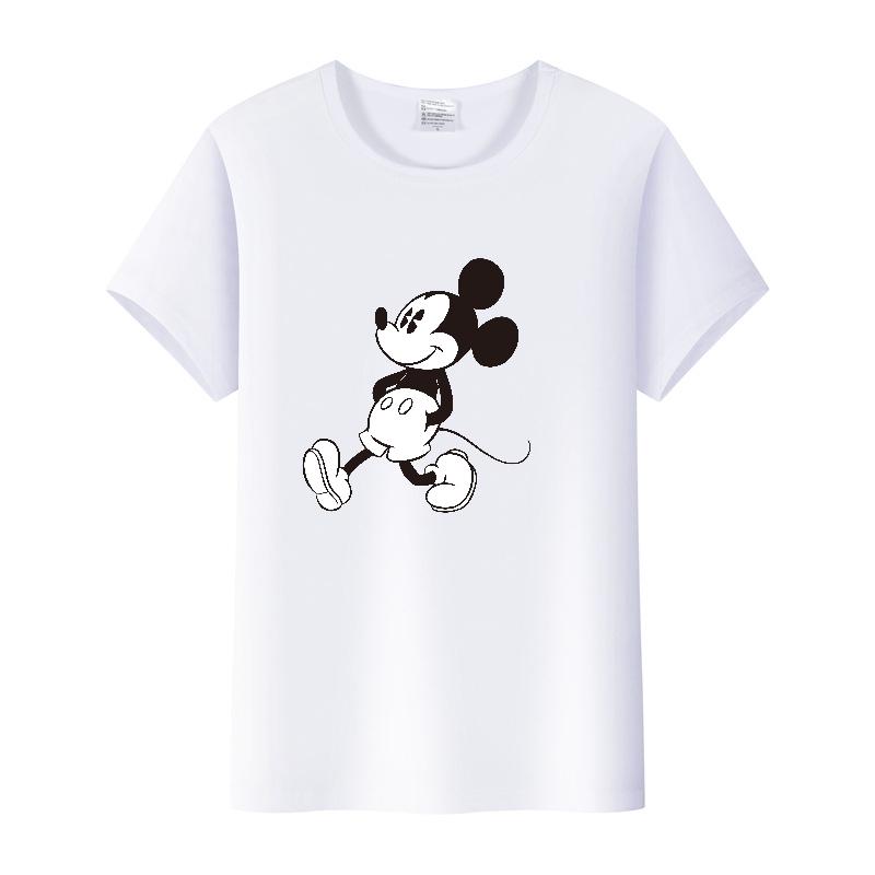 Vintage Unisex Cartoon Tshirt Mickey Mouse Tops Graphic Clothes Summer Blouses Short Sleeve T-shirt White Tees