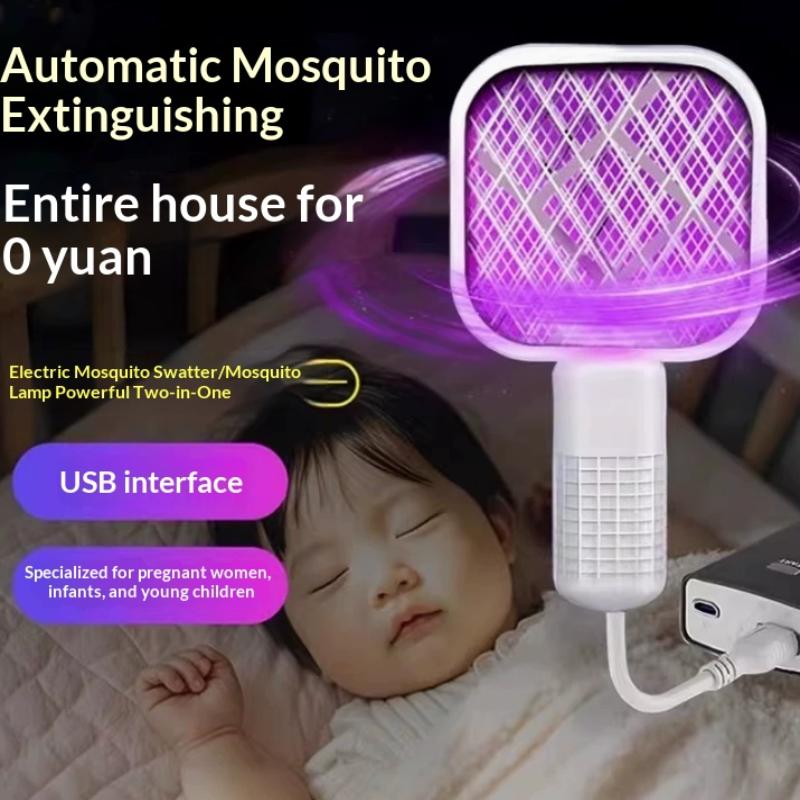 Summer New Usb Uv Light Mosquito Swatter Trap Portable Killer Lamp Electric Shock Mini Fly Bug Zapper For Bedroom Outdoor