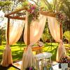 White Sheer Wedding Drape Gauze Arch Draping Fabric Champagne Drapes Backdrop Curtain Outdoor Drapery Panel for Wedding Ceremony Bridal