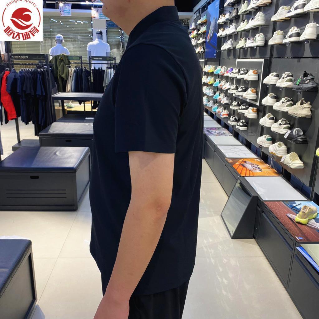 Anta Training Series Letter Soft Comfortable Breathable Versatile Casual Short Sleeve Polo Shirt Men Polo Shirts Basic-Black 152537121-3