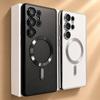 Luxury wireless charge Case for Samsung Galaxy S26 S25 S24 S23 S22 Ultra S26 FE for Magsafe Magnetic Plating Clear Soft Cover