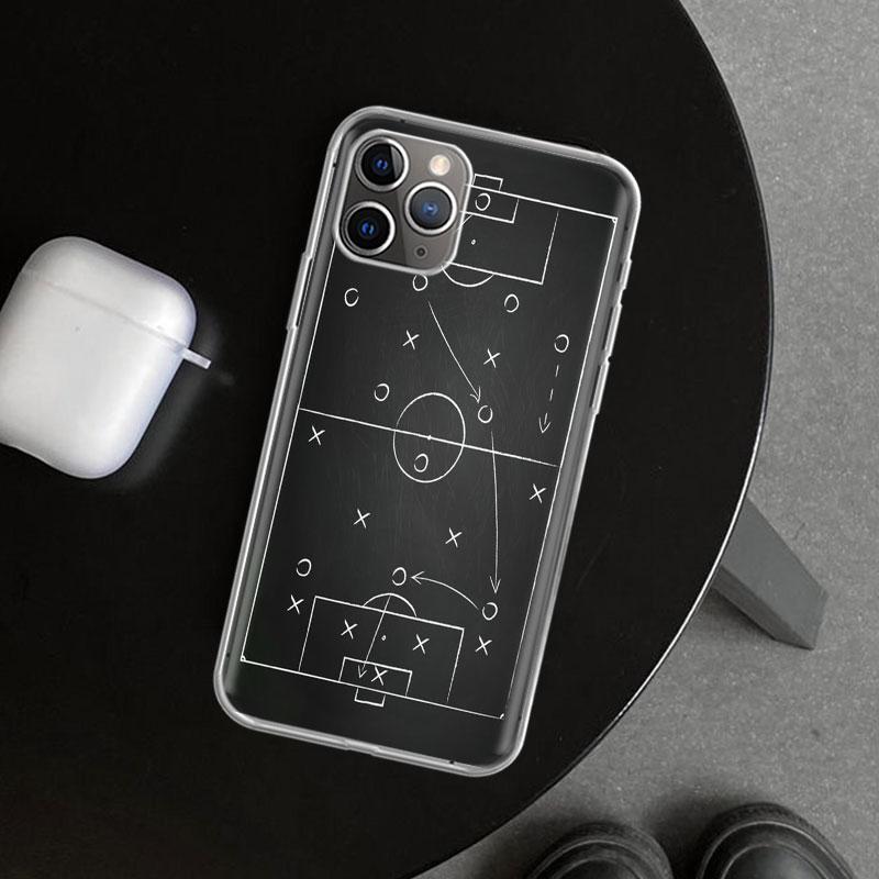 Football Soccer Tactics Time Phone Case Cover for iPhone 11 12 13 Mini 14 15 Plus 16 Pro Max 17 Air 7 8 + SE Art Customized Fund