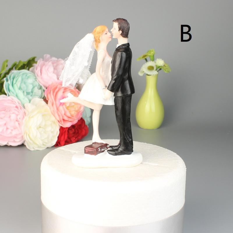 

Funny Wedding Cake Toppers Romantic Brides And Groom Figurines Dolls Decoration B