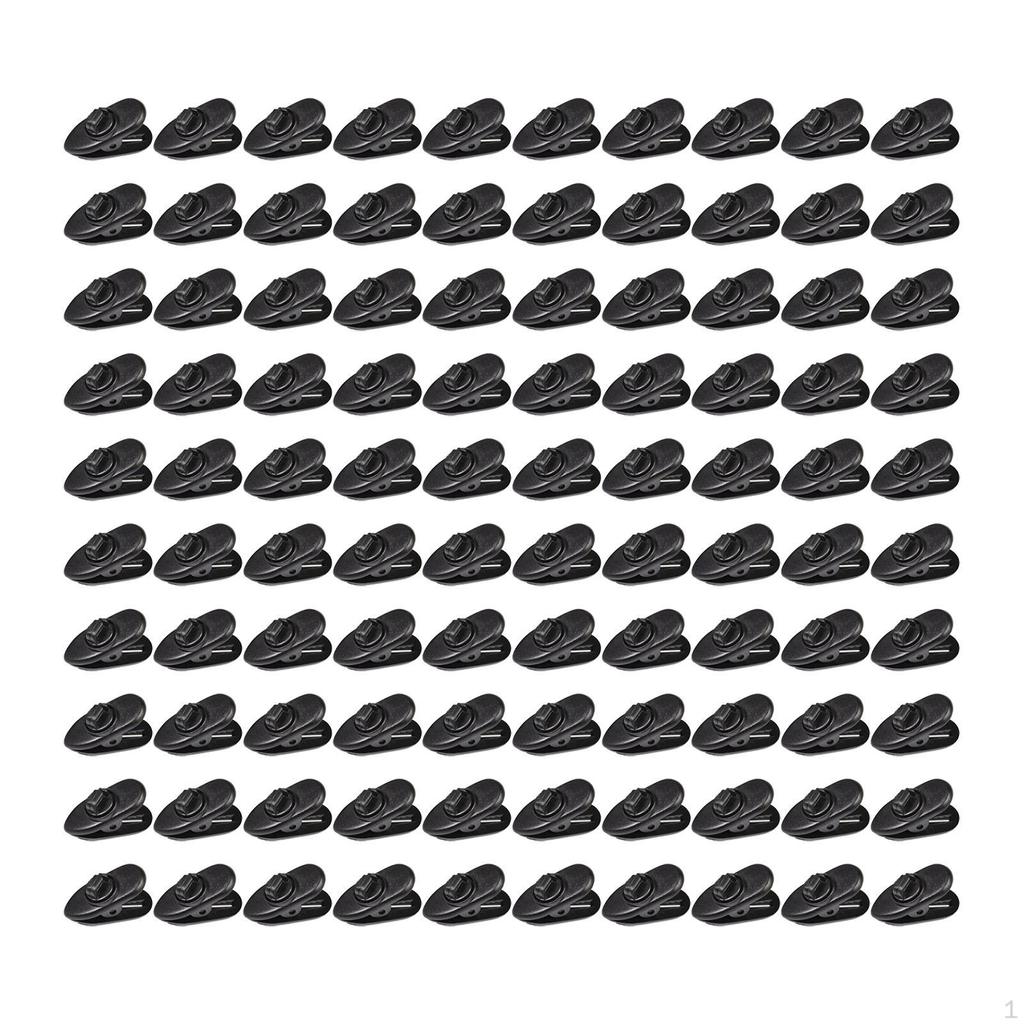 100 Pieces Clips for Earphone Wire Headset Cord Clamps Degree Rotate Black Headphone Cable Holders