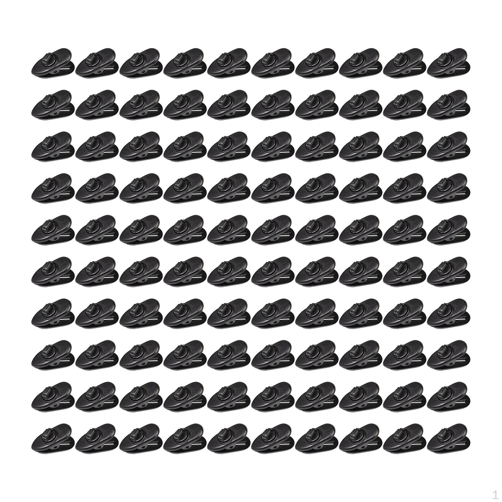 

100 Pieces Clips for Earphone Wire Headset Cord Clamps Degree Rotate Black Headphone Cable Holders Style A