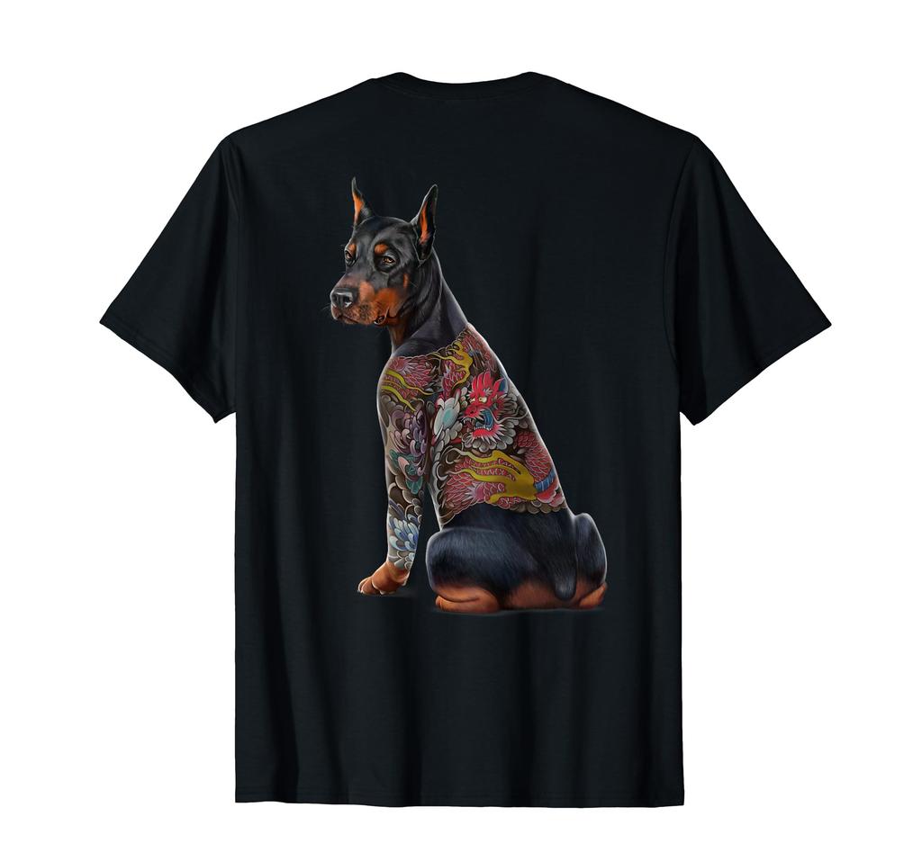 Doberman Dog Traditional Japanese Dragon Tattoo Irezumi T-Shirt
