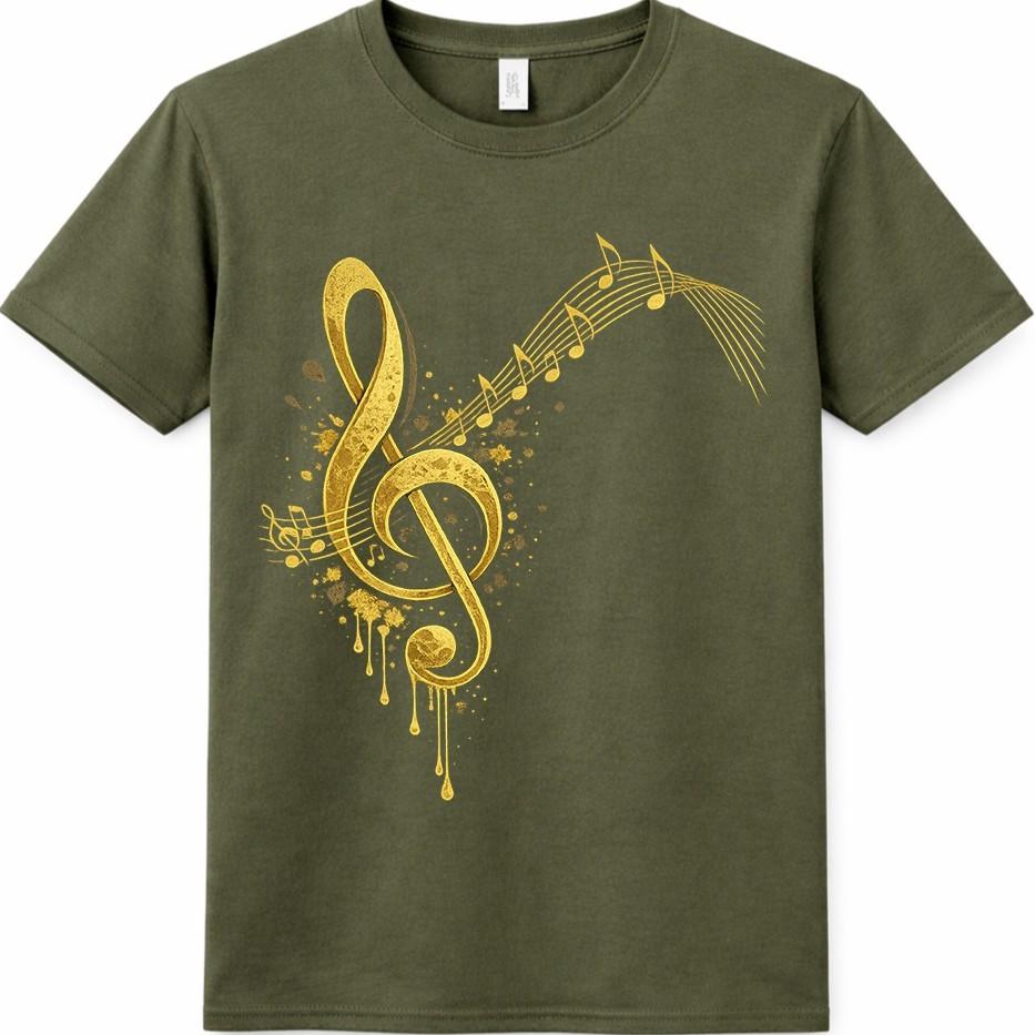 Music Note TShirt Treble Clef Musical Lover Gift Colourful Vintage Graphic Tee