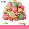 10 Zoll 30 Stück Glitzerpapier-Schnipsel Ballon-Set Dekoration Ballons Weihnachten Halloween Geburtstag Feiertag