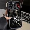 Coque de téléphone pour iPhone 17 Air 16E 15 16 Pro Max Crâne Squelette Faucheur Couverture Pistolet 14 Plus 13 12 Mini Coque Souple Silicone Fundas
