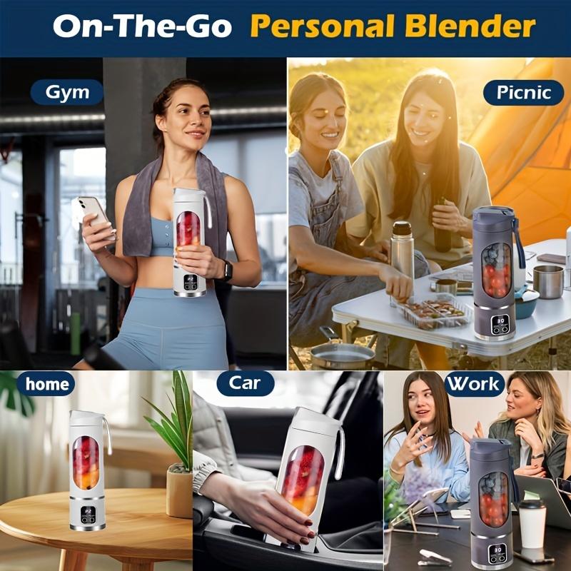 Digital Display Juicer Cup Portable Charging One Button Start Smart Mini Juicer Blender for Home Travel Office Outdoor Use