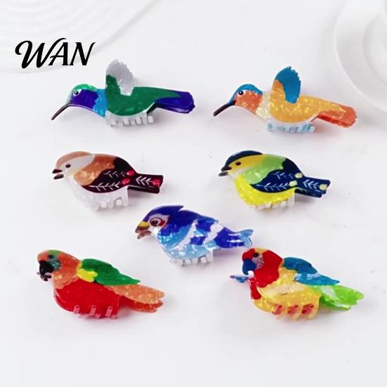 Bird Shaped Clip Colorful Hair Claw Strong Hold Non Slip Parrot Sparrow Design Clips Hummingbird Shape Clamp Accessories for Women Girls Lightweight