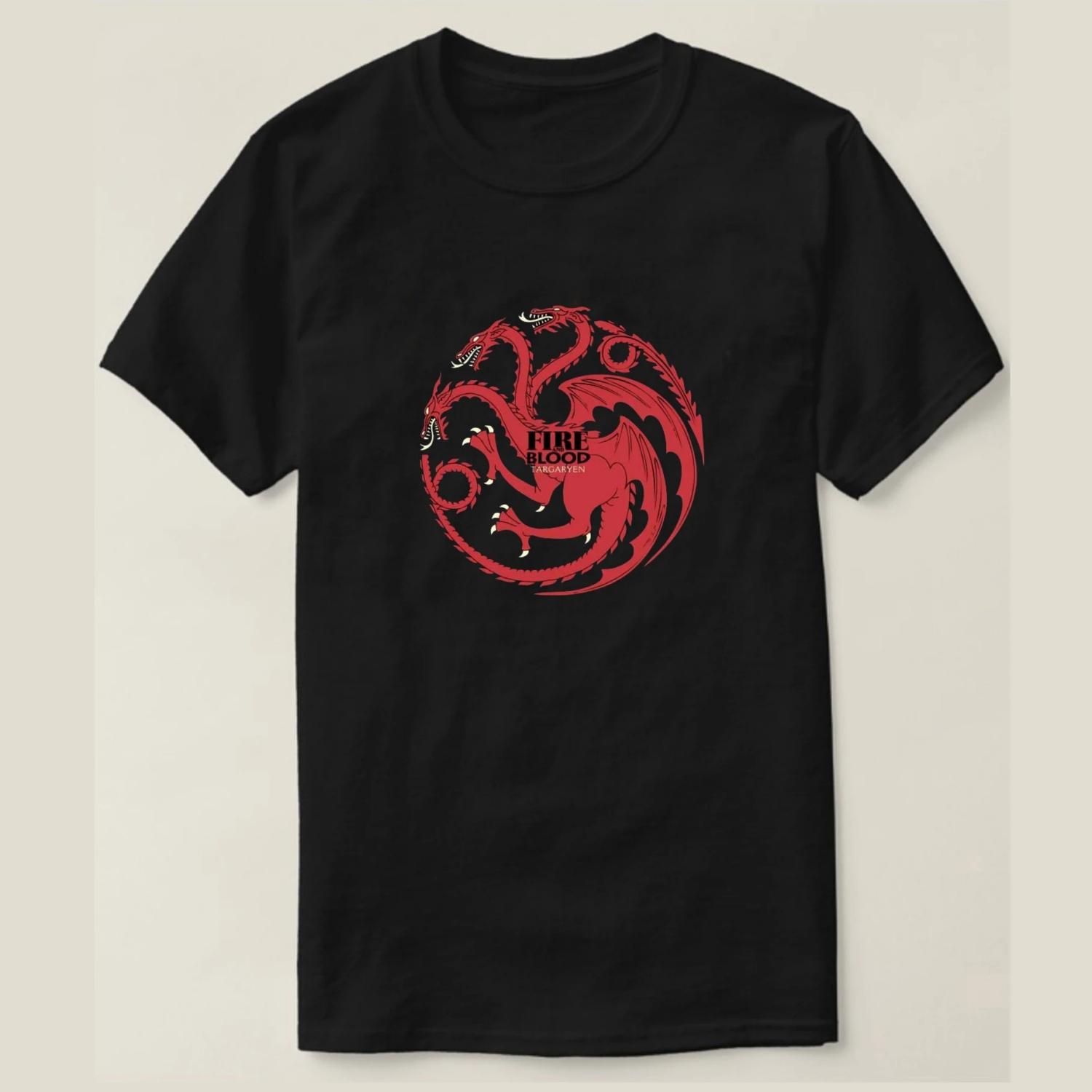 

Targaryen Dragon Symbol Fire and Blood T Shirt Summer 100% Cotton O-Neck Short Sleeve Casual Mens T-shirt Size S-3XL S чёрный