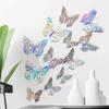 12 Pieces Colorful Butterfly Wall Stickers Set 10 Colors Hollow Cut Out DIY Pearl Paper Simulation Decor for Home Room
