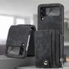 Odpinany Retro Skórzany Portfel na Zamek Składane Etui do Samsung Galaxy Z Flip 7 FE 6 5 4 5G Flip4 Flip3 Uchwyt na Karty Pokrowiec na Telefon